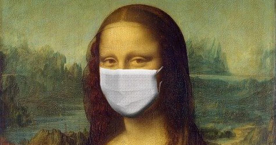 Monalisa mit Mundmaske
